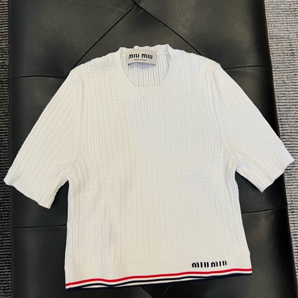 MIU MIU VISCOSE CREW-NECK SWEATER - Picture 1 of 6